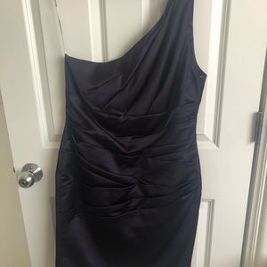 David’s Bridal Size 12 one shoulder dress in plum